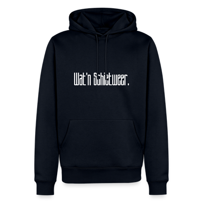 Herren Premium Hoodie - wat'n Schietweer (weiss) - Navy