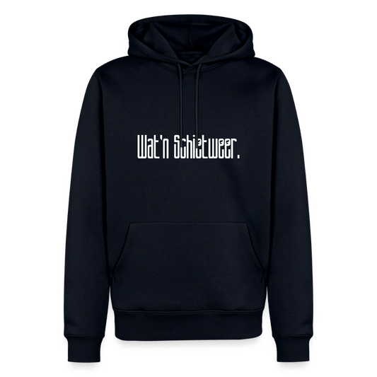 Herren Premium Hoodie - wat'n Schietweer (weiss) - Navy
