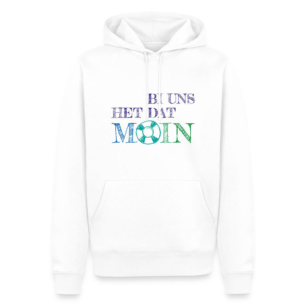 Herren Premium Hoodie - Bi uns het dat Moin - Weiß
