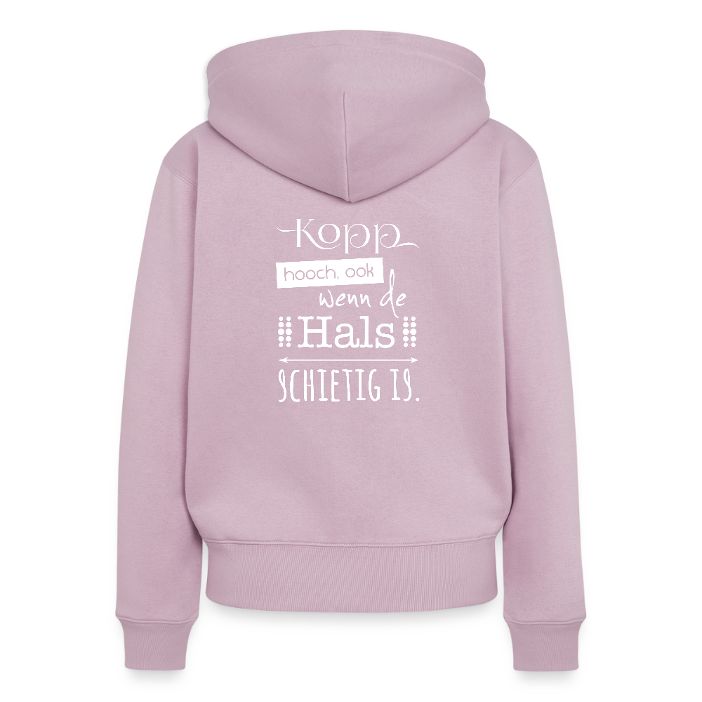 Damen Premium Kapuzenjacke - Kopp hooch (weiss) - Altrosa