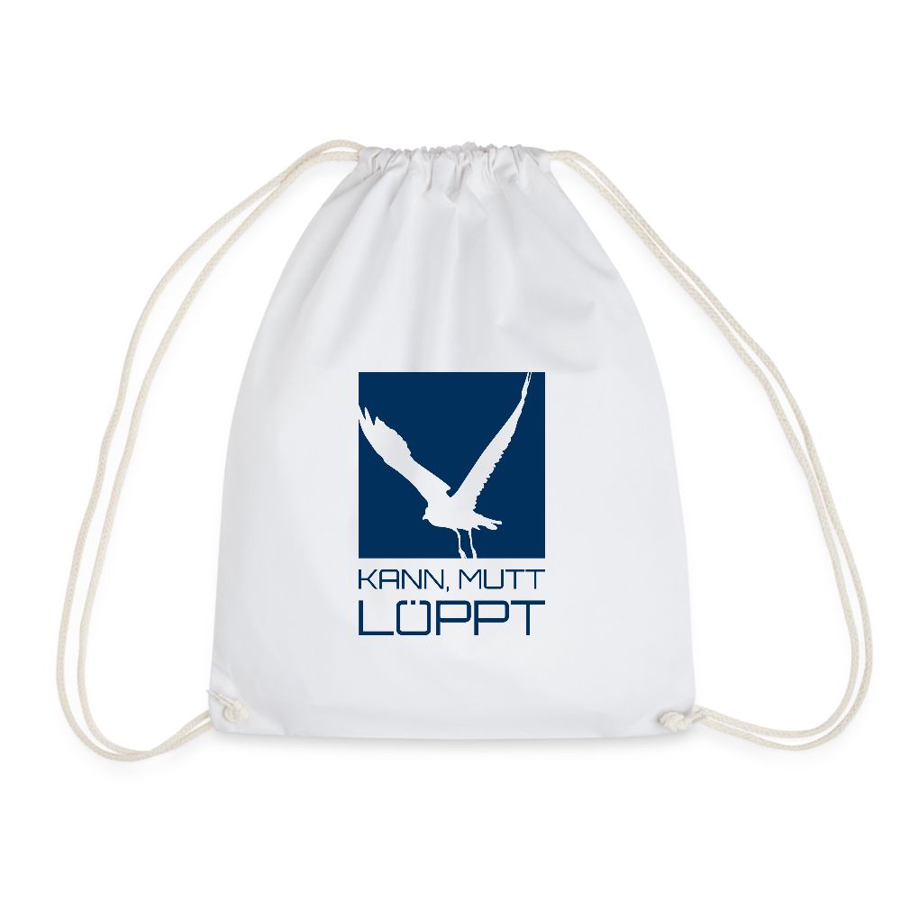 Turnbeutel - Kann, mutt, löppt! - Weiß
