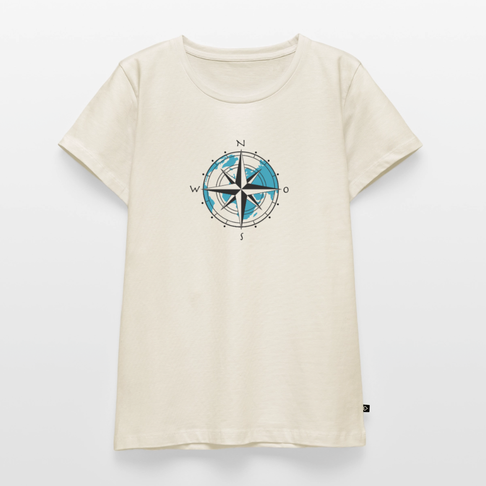 Damen Premium Bio T-Shirt - Kompass - Naturweiß