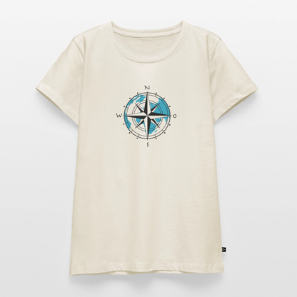 Damen Premium Bio T-Shirt - Kompass - Naturweiß