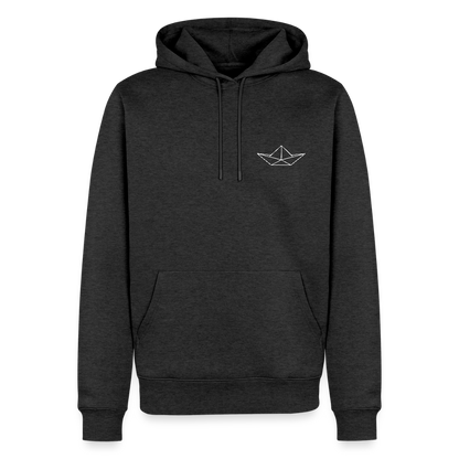 Herren Premium Hoodie - Origami Boot (weiss) - Anthrazit meliert