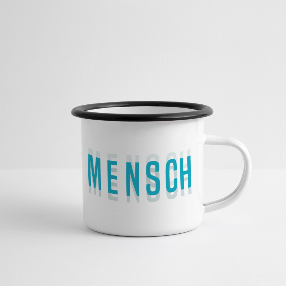Nordseemensch - Panorama Emaille-Tasse - Weiß/Schwarz