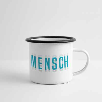 Nordseemensch - Panorama Emaille-Tasse - Weiß/Schwarz
