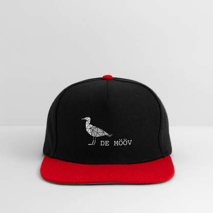Snapback Cap - de Mööv (weiss) - Schwarz/Rot