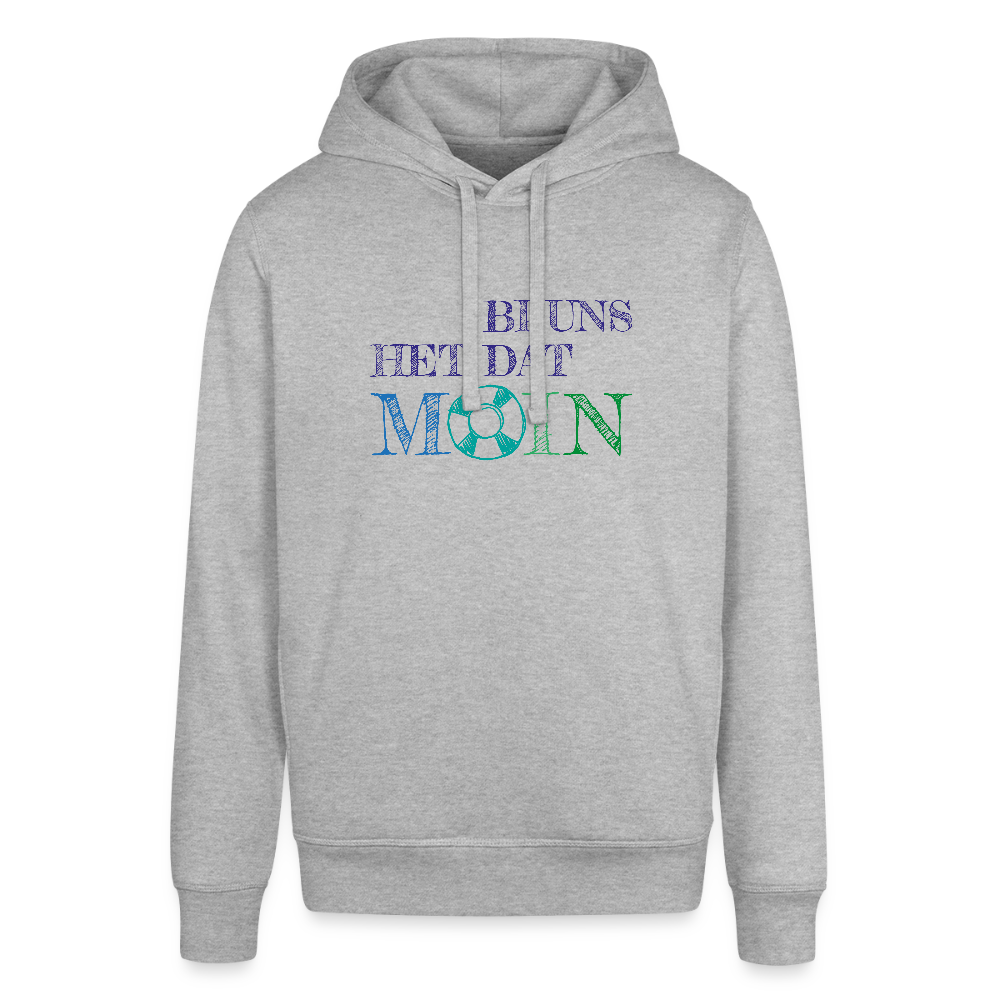 Unisex Bio-Hoodie - Bi uns het dat Moin - Grau meliert