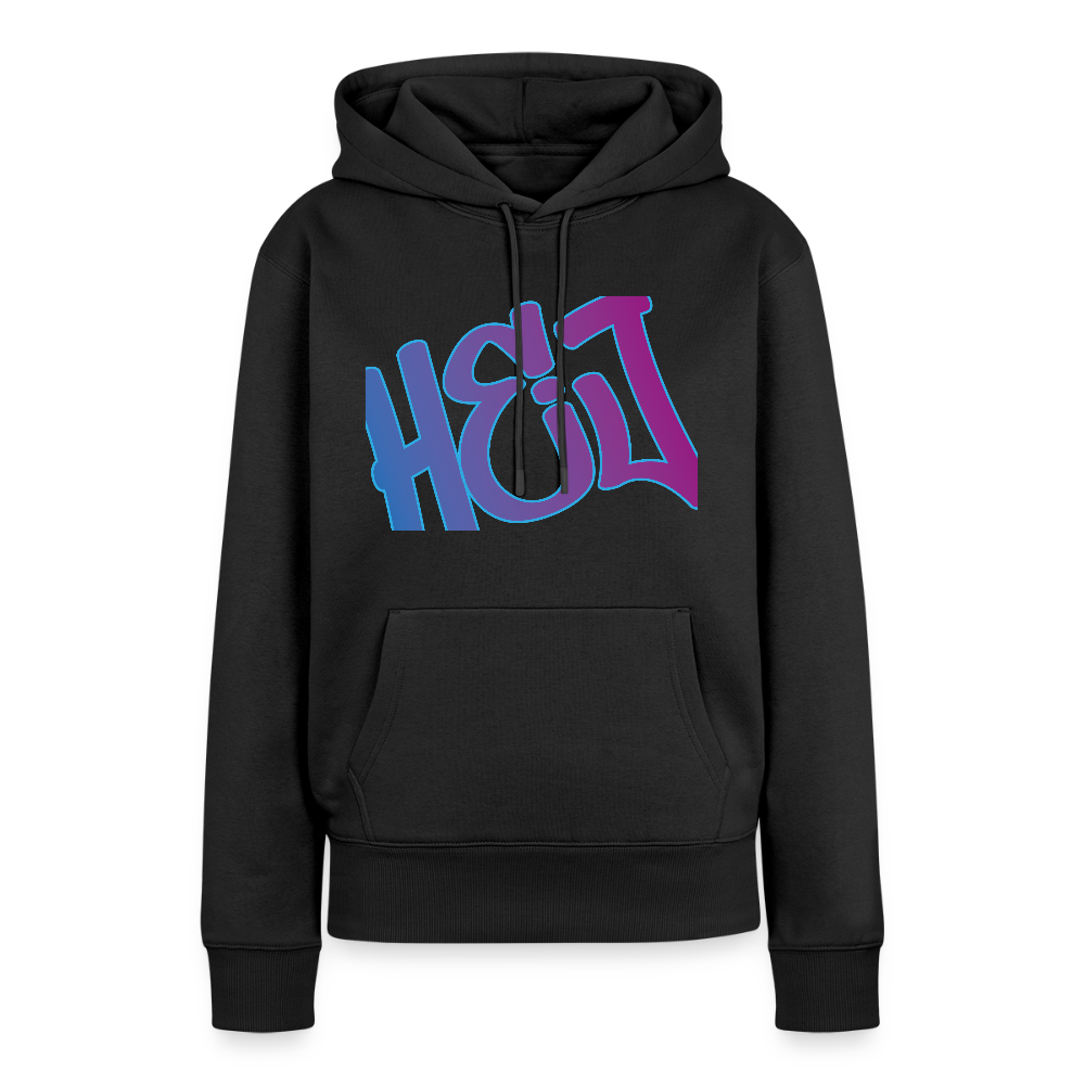 Damen Premium Hoodie - Hej - Schwarz