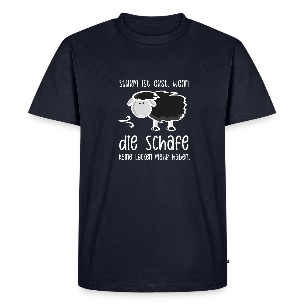 Herren Premium Bio T-Shirt - Schaf (weiss) - Navy