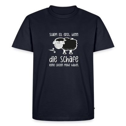 Herren Premium Bio T-Shirt - Schaf (weiss) - Navy