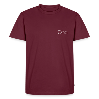 Oha - Herren Premium T-Shirt (weiß) - Burgunderrot