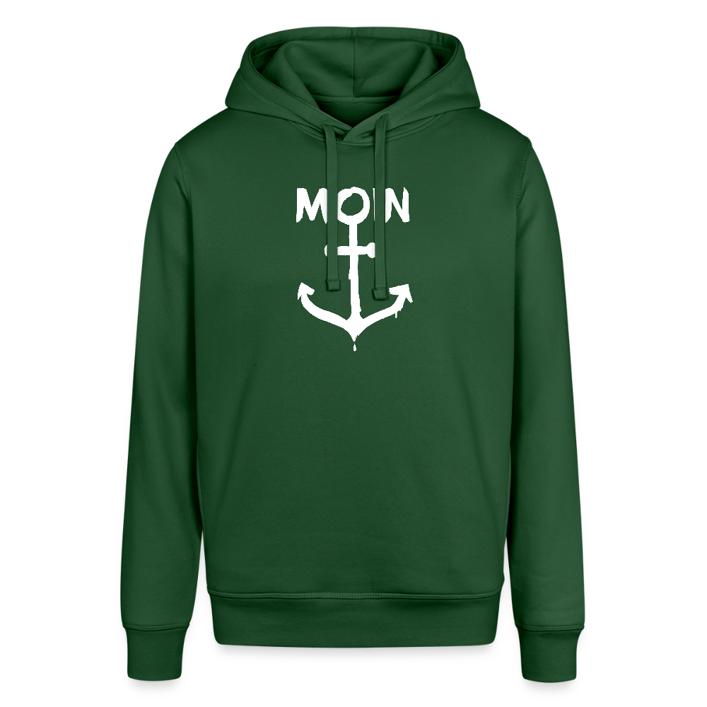 Unisex Bio-Hoodie - Moin Anker (weiss) - Flaschengrün