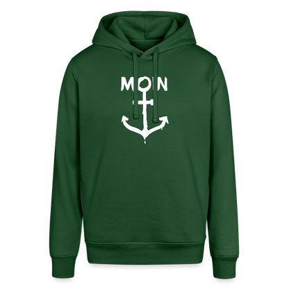 Unisex Bio-Hoodie - Moin Anker (weiss) - Flaschengrün