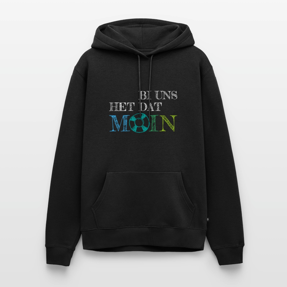 Herren Premium Hoodie- Bi uns het dat Moin (weiss) - Schwarz