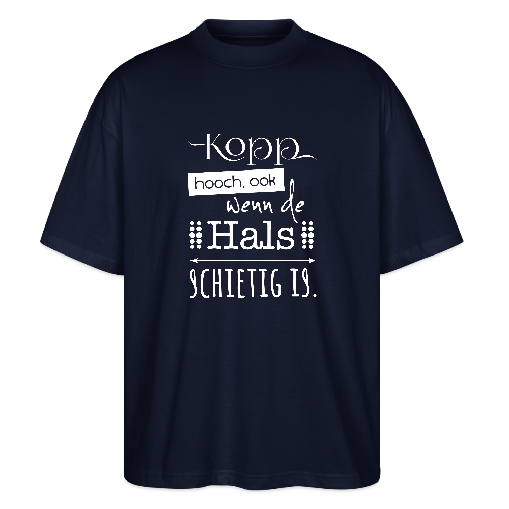 Unisex Oversize Bio-T-Shirt - Kopp hooch (weiss) - Navy