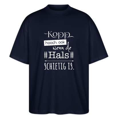 Unisex Oversize Bio-T-Shirt - Kopp hooch (weiss) - Navy