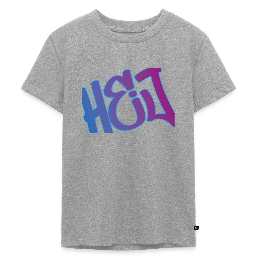 Kinder Premium T-Shirt "Hej" - Grau meliert