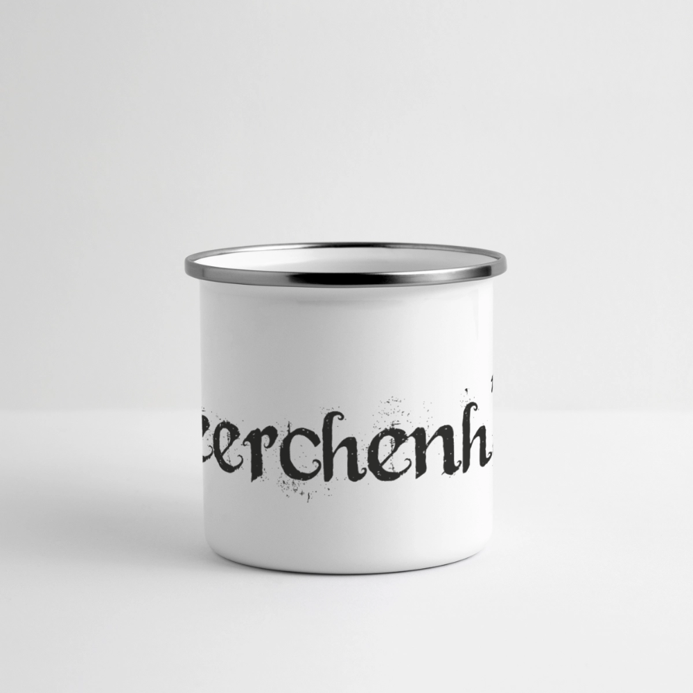 Meerchenhaft Emaille-Tasse mit norischen Panorama Motiv - Weiß