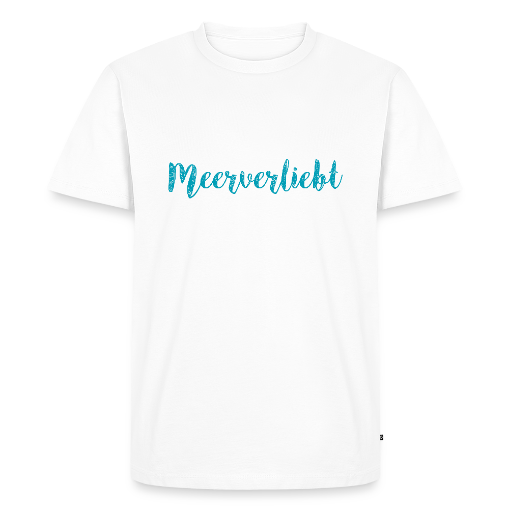Herren Premium Bio T-Shirt - Meerverliebt - Weiß