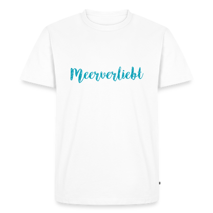 Herren Premium Bio T-Shirt - Meerverliebt - Weiß