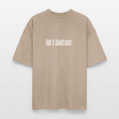 Unisex Oversize Bio-T-Shirt - wat'n Schietweer (weiss) - Steingrau