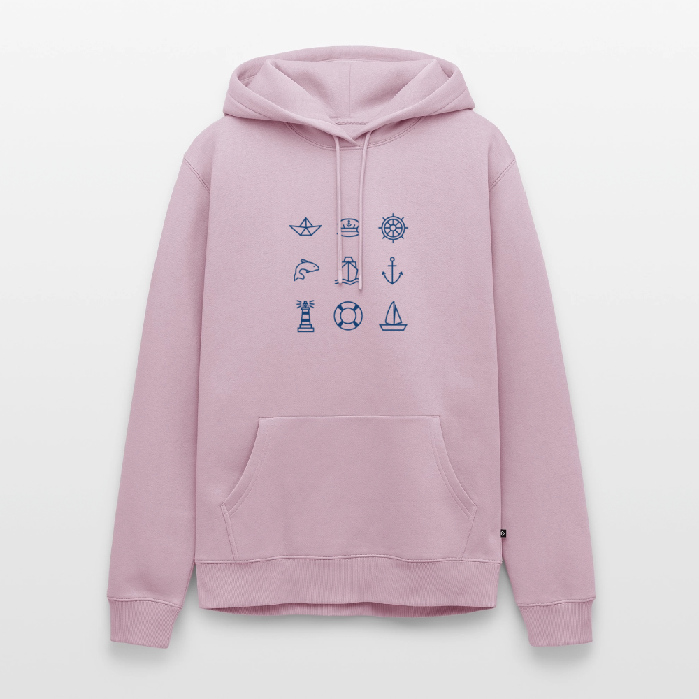 Herren Premium Hoodie - Nautik Doodles - Altrosa