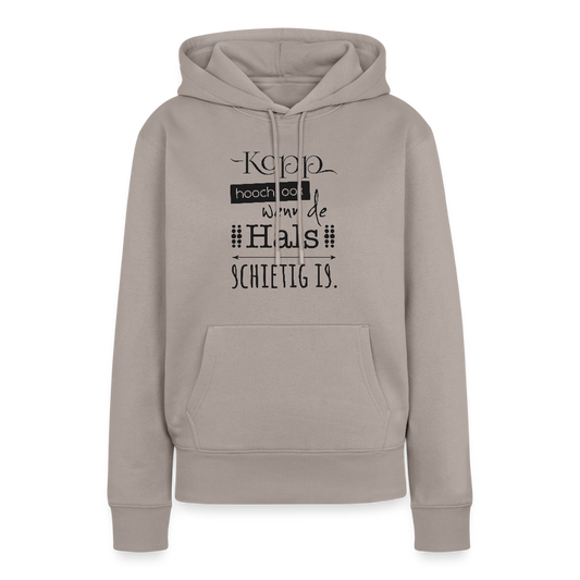 Damen Premium Hoodie - Kopp hooch - Taupe