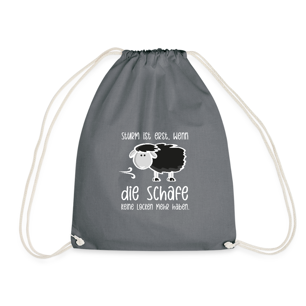 Turnbeutel - Schaf (weiss) - Grau