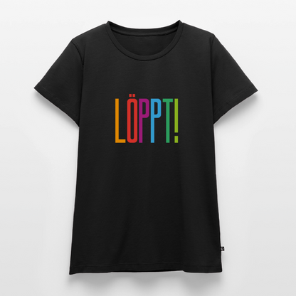 Damen Premium Bio T-Shirt - Löppt! - Schwarz