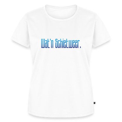 Damen Premium Bio T-Shirt - wat'n Schietweer - Weiß