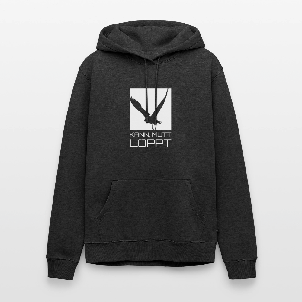 Herren Premium Hoodie - kann, mutt, löppt - Anthrazit meliert