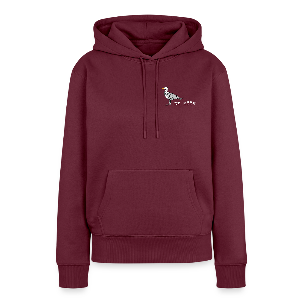 Damen Premium Hoodie - de Mööv (weiss) - Burgunderrot