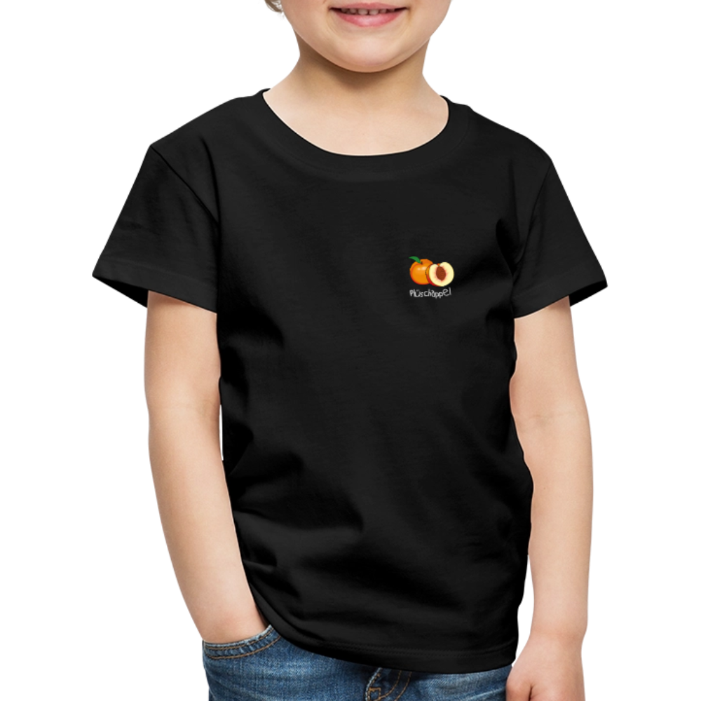 Kinder Premium T-Shirt - Plüschappel (weiss) - Schwarz