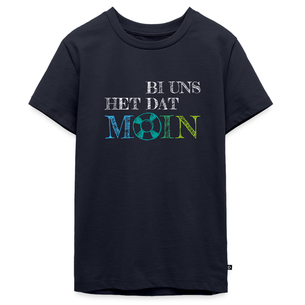 Teenager Premium T-Shirt - Bi uns het dat Moin (weiss) - Navy