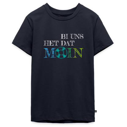 Teenager Premium T-Shirt - Bi uns het dat Moin (weiss) - Navy