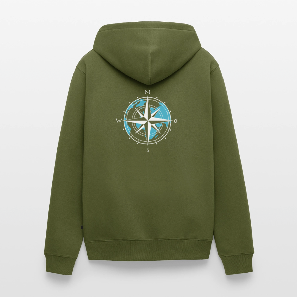 Herren Premium Kapuzenjacke - Kompass (weiss) - Khaki