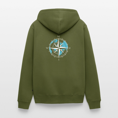 Herren Premium Kapuzenjacke - Kompass (weiss) - Khaki