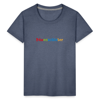 Kinder Premium T-Shirt - Büxenschieter - Blau meliert
