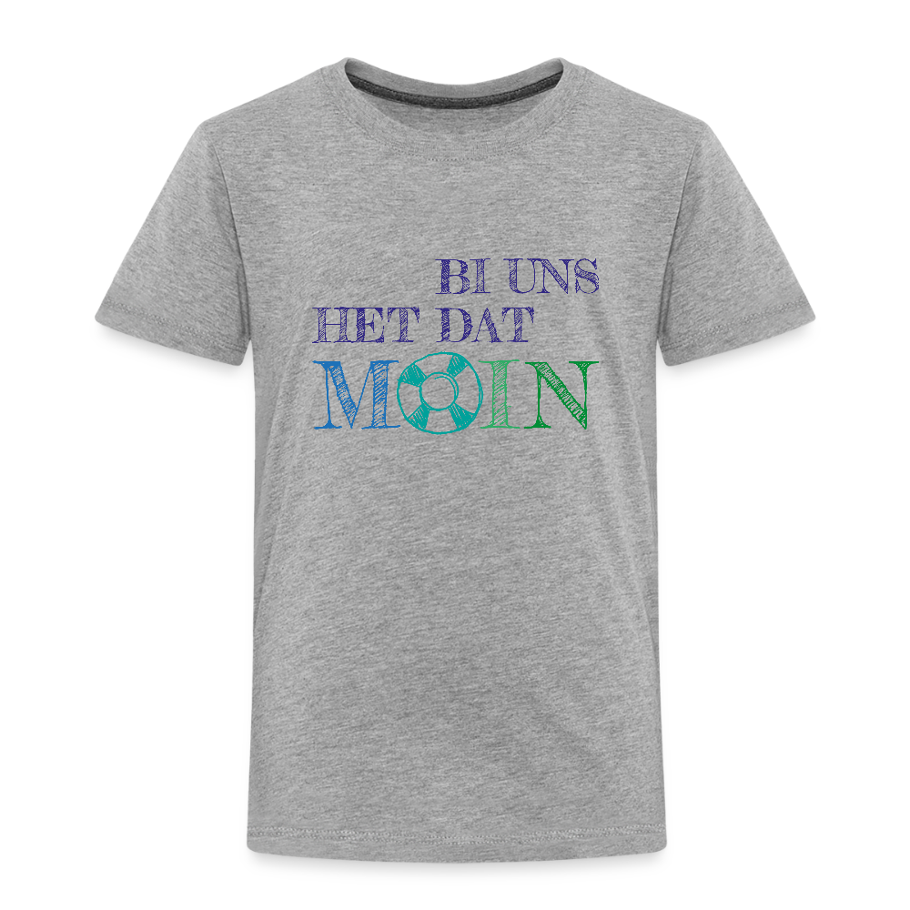 Kinder Premium T-Shirt - Bi uns het dat Moin - Grau meliert