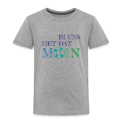 Kinder Premium T-Shirt - Bi uns het dat Moin - Grau meliert