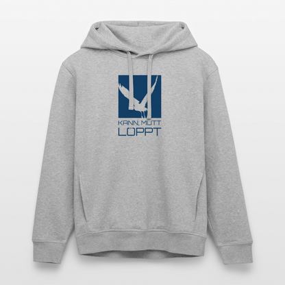 Unisex Bio-Hoodie - kann, mutt, löppt - Grau meliert