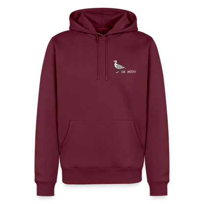 Herren Premium Hoodie - de Mööv (weiss) - Burgunderrot