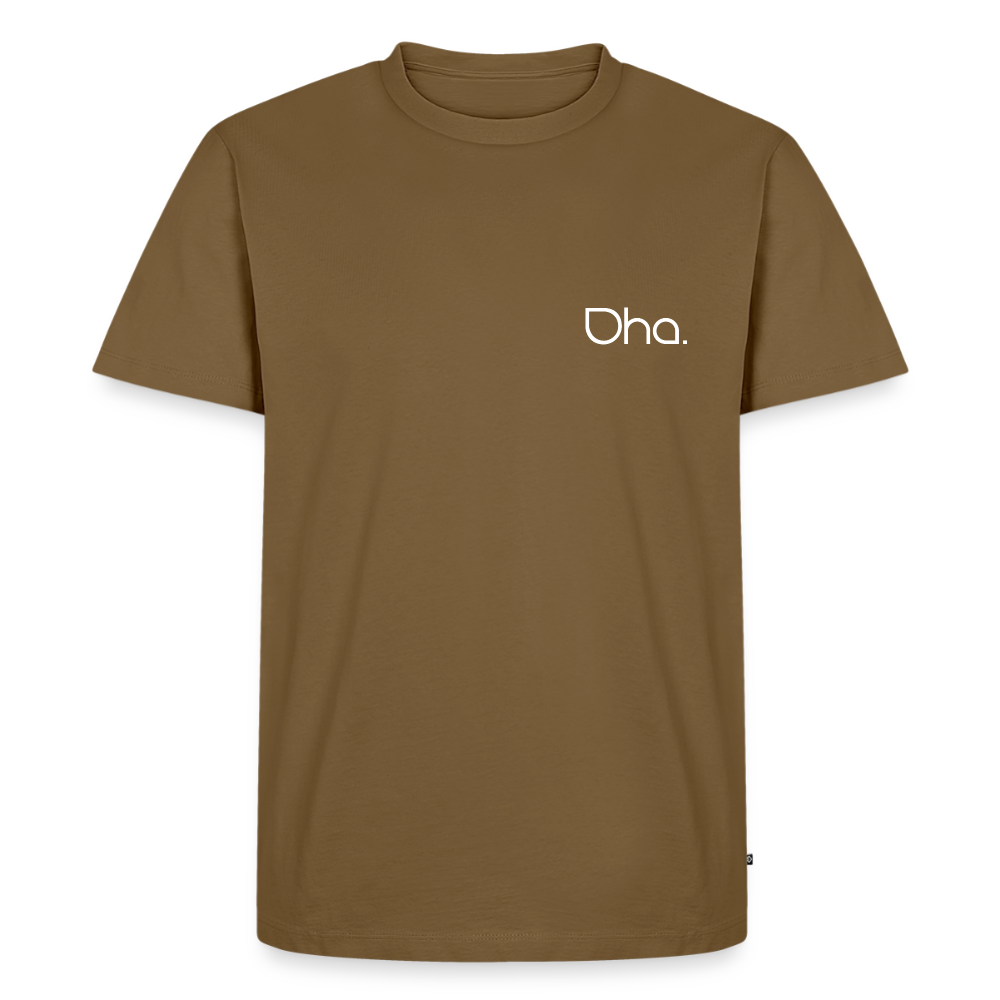 Oha - Herren Premium T-Shirt (weiß) - Nussbraun