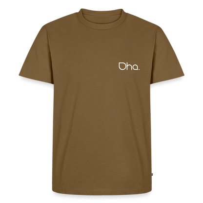 Oha - Herren Premium T-Shirt (weiß) - Nussbraun