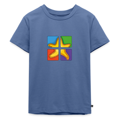 Kinder Premium T-Shirt - Seestern - Taubenblau