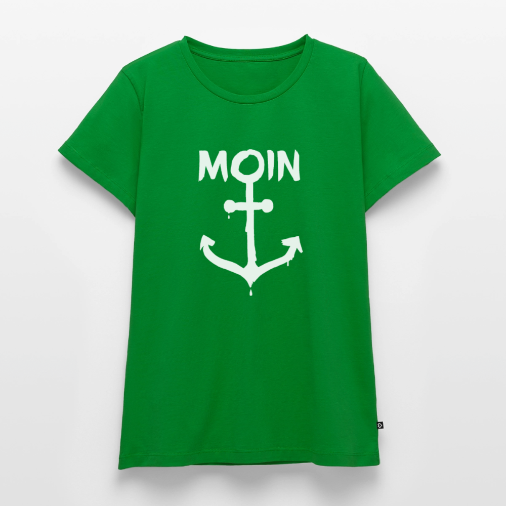 Damen Premium Bio T-Shirt - Moin Anker (weiss) - Grün