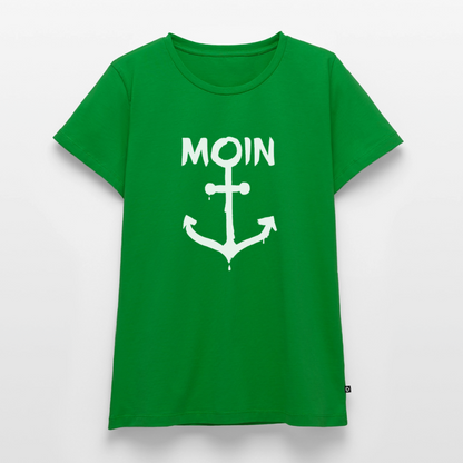 Damen Premium Bio T-Shirt - Moin Anker (weiss) - Grün