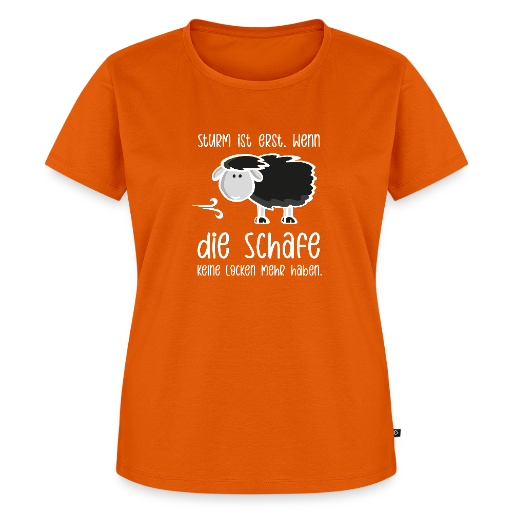 Damen Premium Bio T-Shirt - Schaf (weiss) - Orange 