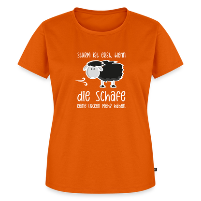 Damen Premium Bio T-Shirt - Schaf (weiss) - Orange 